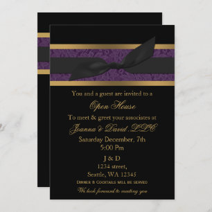 Elegant Gold violet Corporate party Invitation