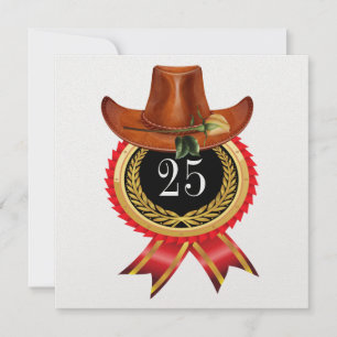 Elégant Gold Western Invitation