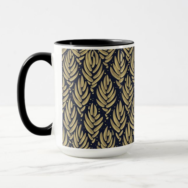 Elegant Golden Leaf Combo Mug (Gauche)
