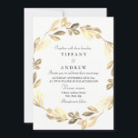 Elégant Golden Wreath Wedding Invitation<br><div class="desc">Elégant Golden Wreath Wedding Invite Matching collection dans Niche and Nest store. Oeuvre de www.EssemCreatives.etsy.com</div>