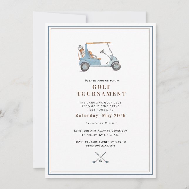 Elegant Golf Tournament  Invitation (Devant)