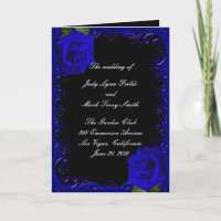 Élégant Goth Blue Roses programme de mariage