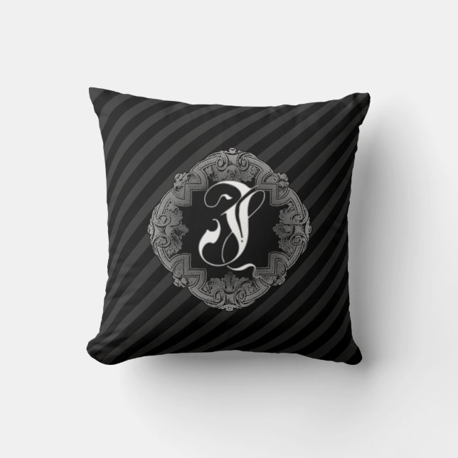 Élégant Goth Initial I Jeter Oreiller (Recto)