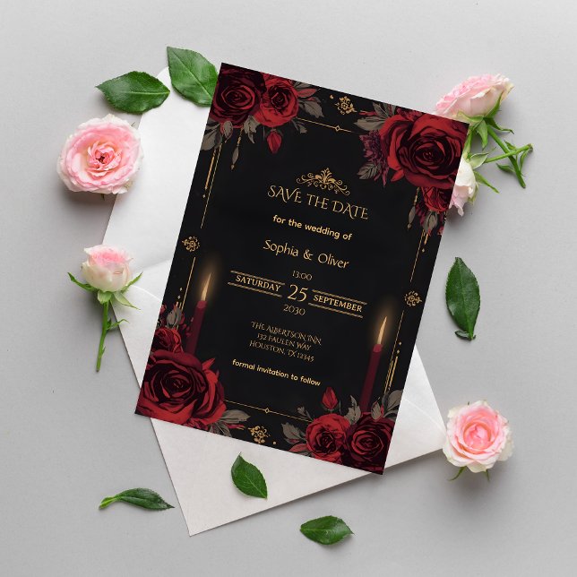 Elegant Gothic Romance Wedding Save the Date (Créateur téléchargé)