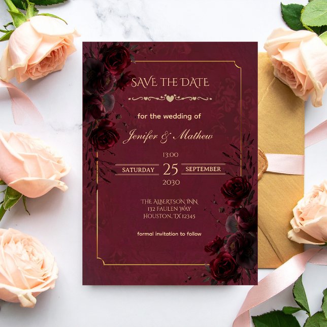 Elegant Gothic Romance Wedding Save the Date (Créateur téléchargé)