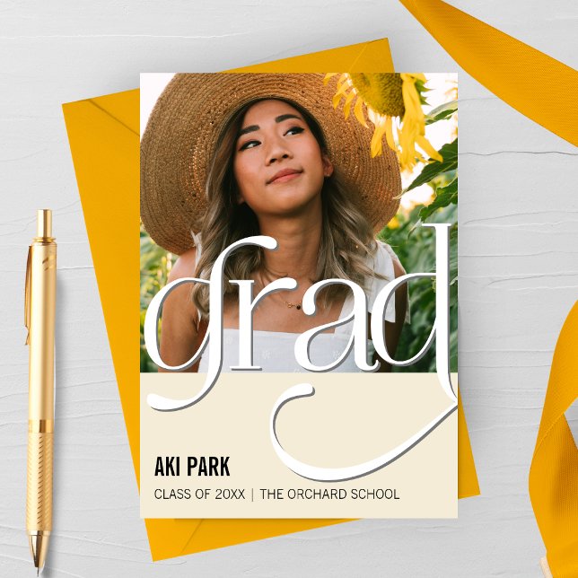 Elégant Grad, Faire-part de diplôme de photographi (Créateur téléchargé)