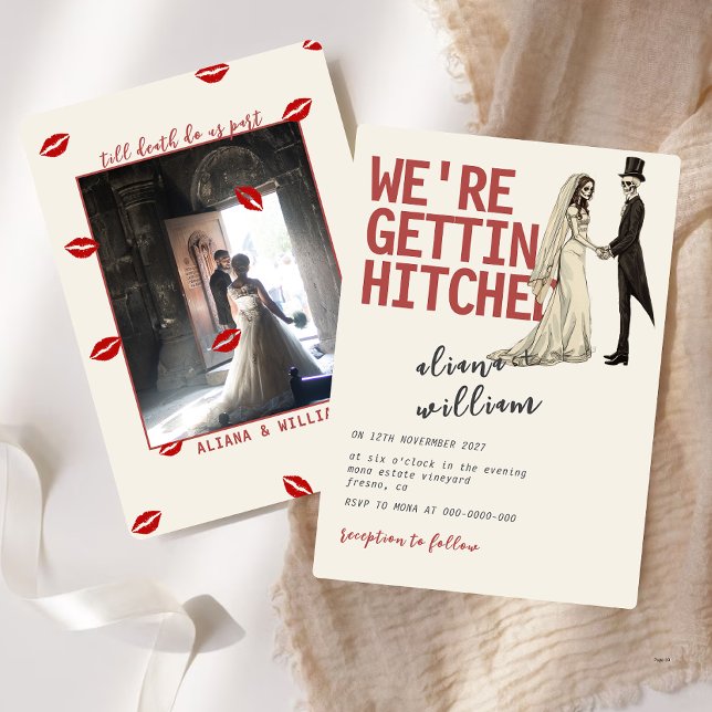 Élégant Gras Halloween Faire-part de mariage gothi (Créateur téléchargé)