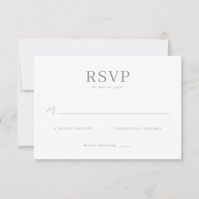 Elegant Grayscale RSVP Card (Devant)