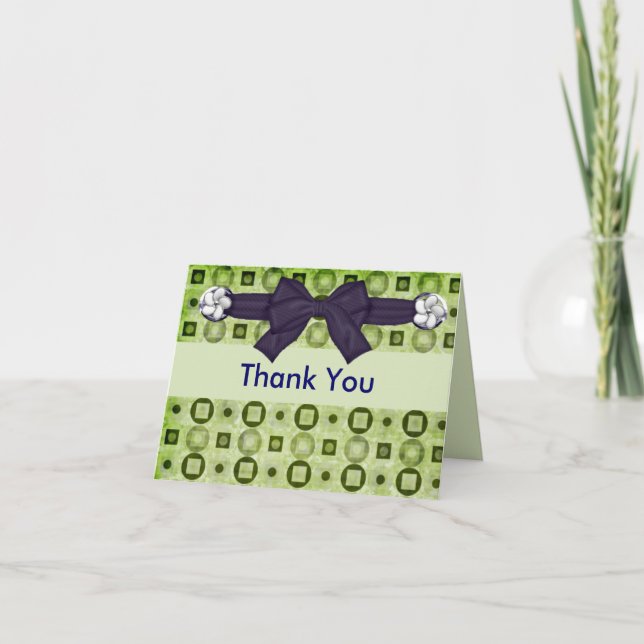 Elegant Green and Navy Merci Notes (Devant)