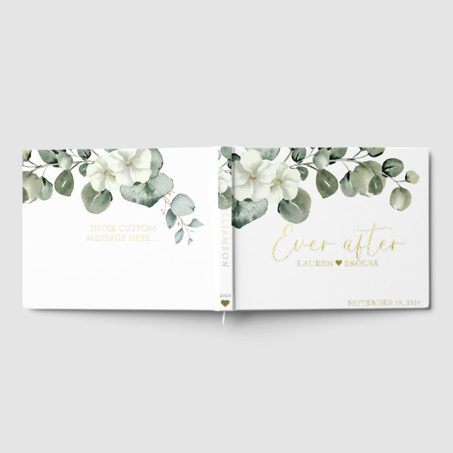 Elegant Green Floral Bridal mariage livre d'hôtes (Complet)