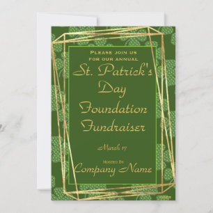 Elégant Green & Gold St. Patrick Party Invitation