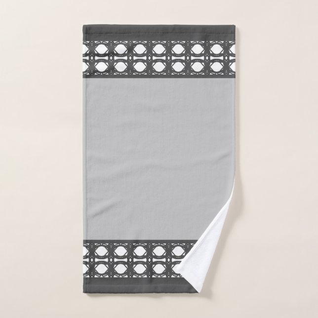 Élégant gris argenté et blanc (Serviette à main)