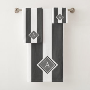 Élégant Gris Gris Blancs Monogramme