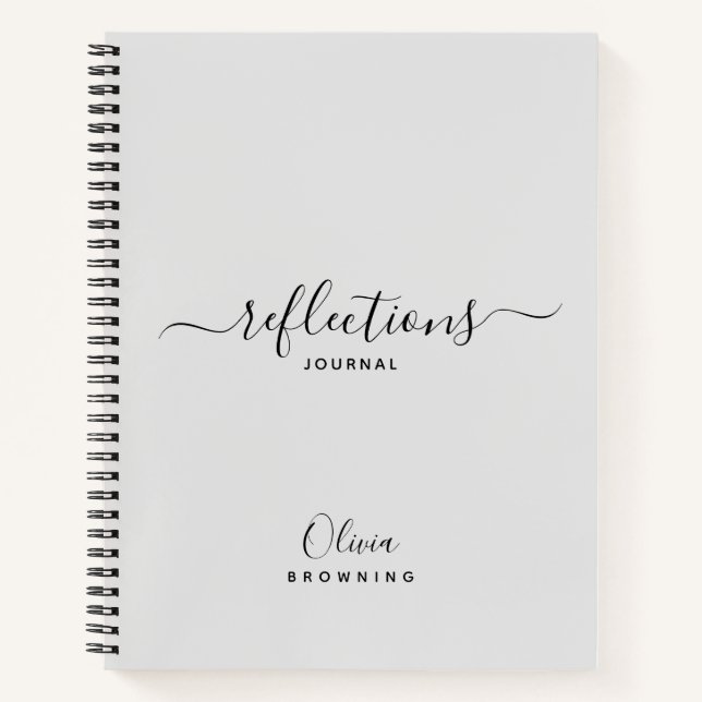 Elegant Gris Reflections Journal Carnet (Devant)