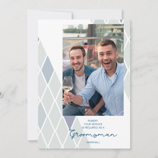 Élégant Groomsman photo Abstrait Sophistiqué (Devant)