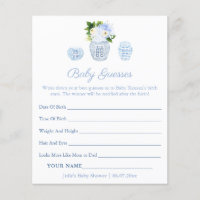 Elégant Guess Baby Birth Stats Douche Carte de jeu