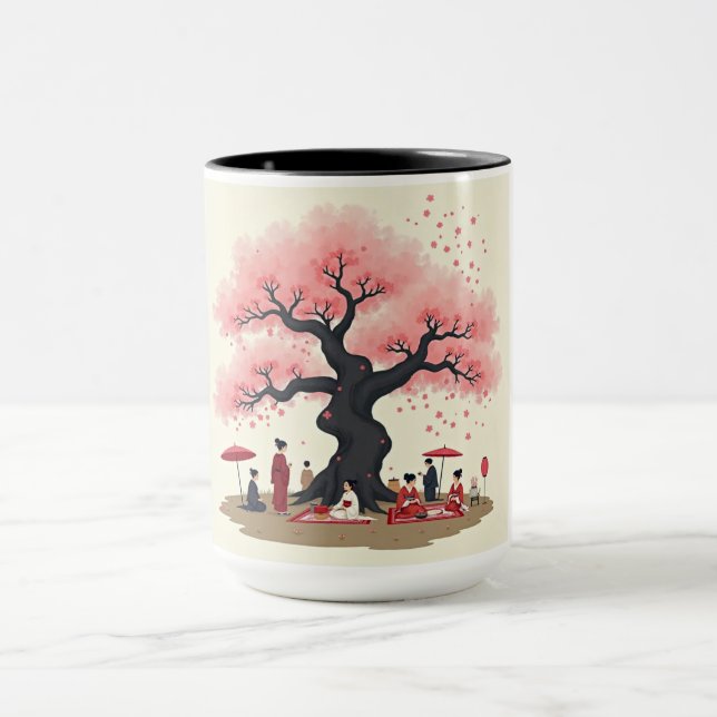 Elegant Hanami Cherry Blossom Mug (Centre)