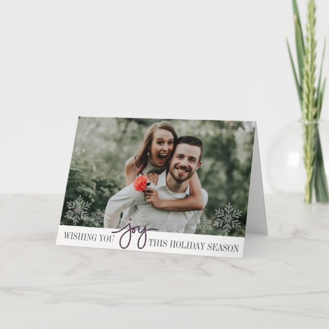 Élégant Hanoukka Joy Carte photo plié (Devant)