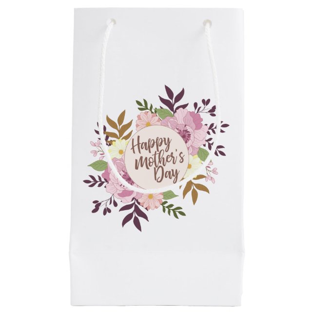 Elégant Happy Mère's Day Floral Wreath Cadeau Sac  (Devant)