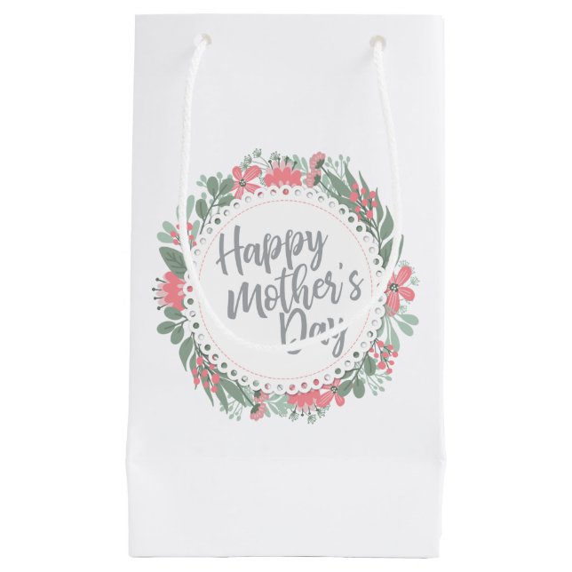 Elégant Happy Mère's Day Floral Wreath Cadeau Sac  (Devant)
