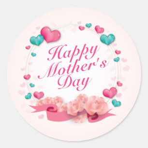 Élégant Happy Mother's Day Candy Hearts Sticker
