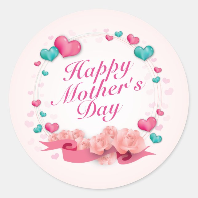 Élégant Happy Mother's Day Candy Hearts Sticker (Devant)
