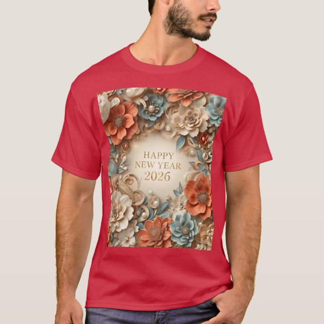 elegant happy new year family t-shirt (Devant)