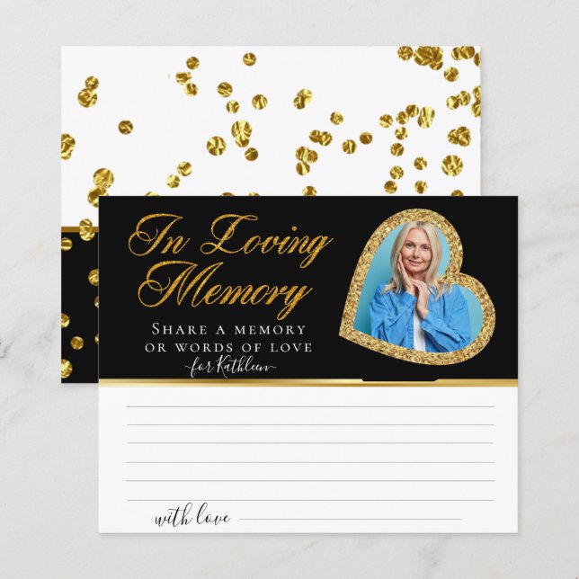 Elegant Heart Photo Partager une carte mémoire fun (Devant / Derrière)