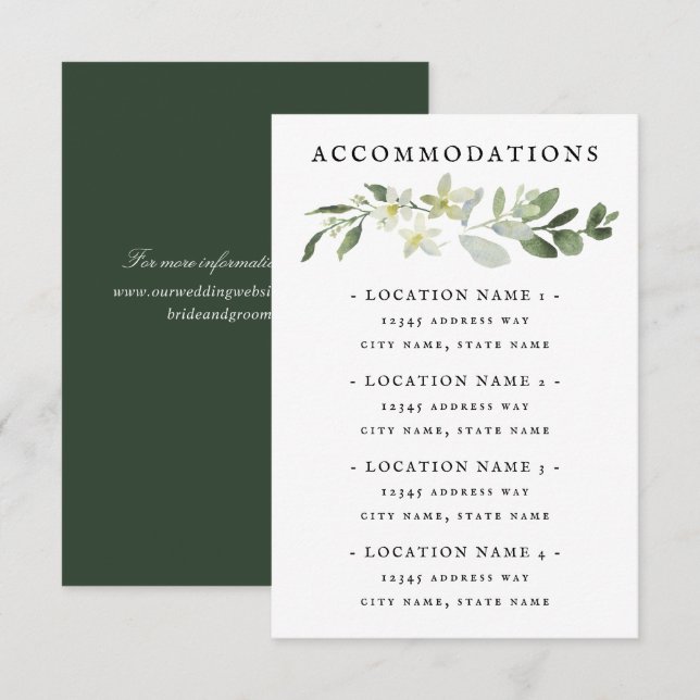 Elégant Hébergement Verdure Carte Enclôture (Devant / Derrière)