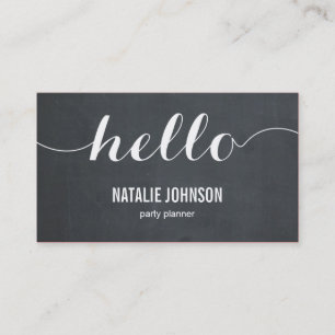 Élégant Hello Modern Carte de visite - Chalkboar