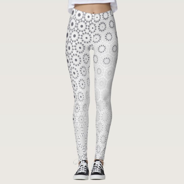 Elégant Hexagon Starburst Motif - Leggings (Devant)