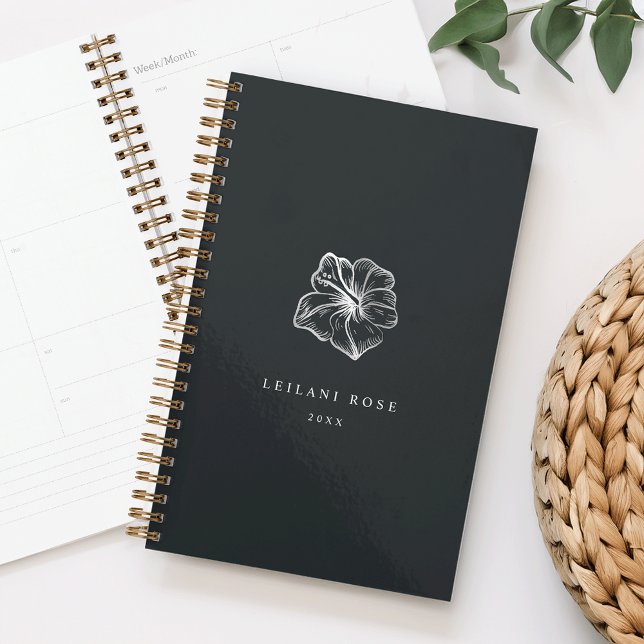 Elégant Hibiscus Argent Fleur personnalisée (Créateur téléchargé)