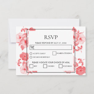 Elégant Hibiscus Hibiscus Mariage Cartes RSVP