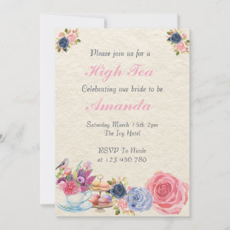 Elégant High Tea Bridal Shower Invitation