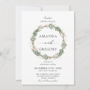 Élégant hiver Noël Mariage Fête Invitation