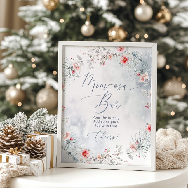 Elégant hiver Snow Mimosa bar Poster (Créateur téléchargé)