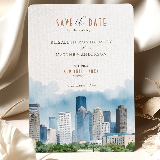 Elegant Houston, Texas Invitation de sauvegarde (Créateur téléchargé)