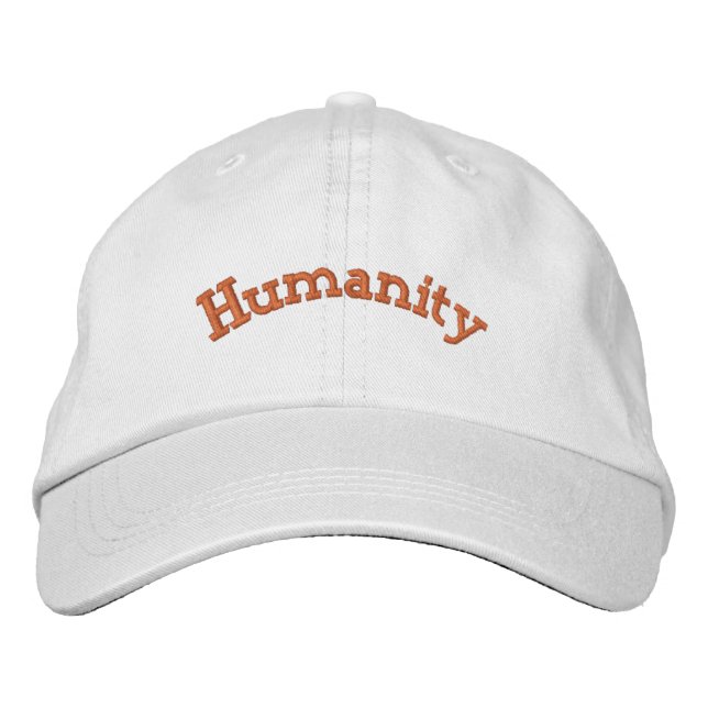 Elégant Humanity Gold Color Texte brodé Casquette (Devant)