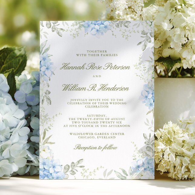 Elegant Hydrangea Floral Wedding Invitation (Créateur téléchargé)