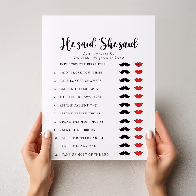 Élégant Il Dit Qu'Elle A Dit Fête des mariées Game (Créateur téléchargé)
