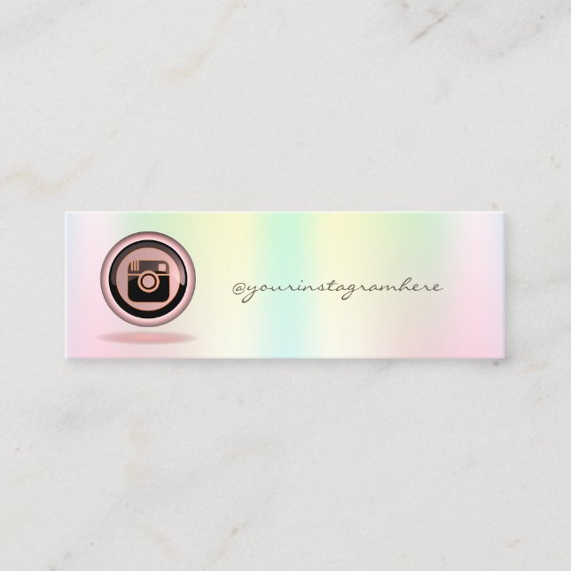 Élégant Instagram Social Media Mini Carte de visit (Devant)