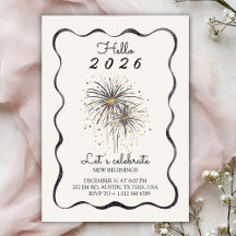 Elegant invitation card for a 2026 new year