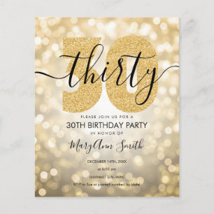 Élégant Invitation de fête d'anniversaire de l'or 