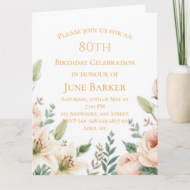 Élégant Invitation de Jardin Botanique pour Annive (Devant)