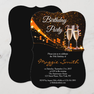 Élégant Invitation de la fête d'anniversaire Amber