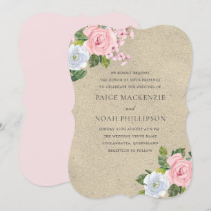 Élégant Invitation de mariage rose pâle