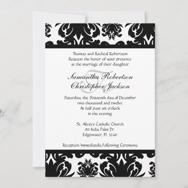 Élégant Invitation de mariage vintage (Devant)