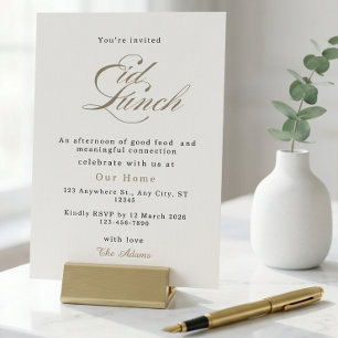 Élégant Invitation de Repas de l'Aïd en Crème et É