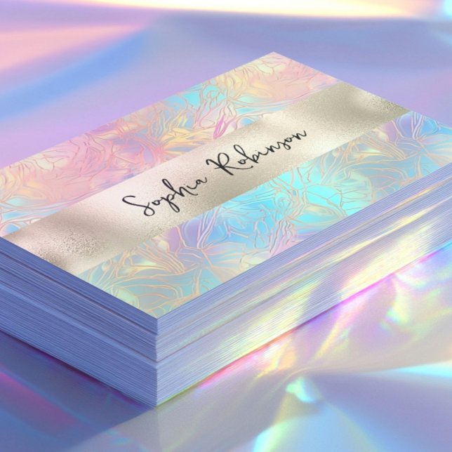 Élégant Iridescente et Carte de visite Pearl Foil (Créateur téléchargé)