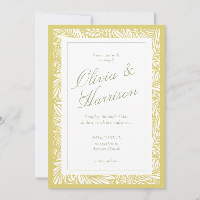 Elegant Island Citrus Wedding Invitation (Devant)